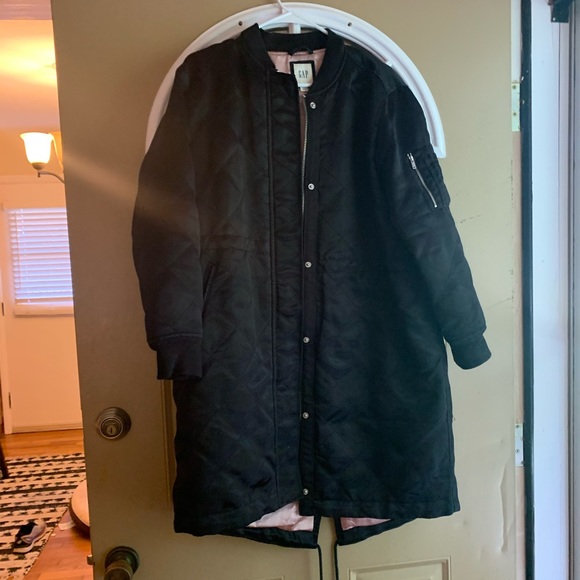 gap long bomber jacket